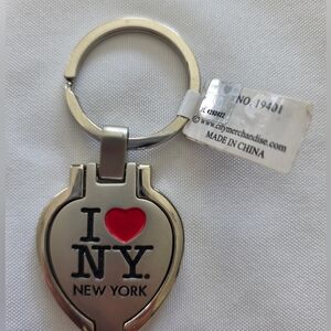 I Love NY Classic Logo Pictureframe Keychain with Red Heart